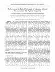 Research paper thumbnail of Reflections on the Role of Philosophy of Education in Social Reconstruction: The Nigerian Perspective