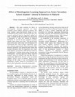 Research paper thumbnail of Effect of Metalinguistic Learning Approach on Senior Secondary School Students' Interest in Statistics in Makurdi