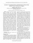 Research paper thumbnail of Lecturers' Occupational Stress and Productivity in Kwara State Owned Tertiary Institutions in Nigeria