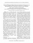 Research paper thumbnail of Selected Philippine Higher Education Institutions " Perspectives on Internationalization of Education: Initiatives and Guidelines