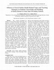 Research paper thumbnail of Influence of Social Studies Health Related Topics and Teaching Strategies on Students' Knowledge and Handling of Ebola Disease in Osun State Secondary Schools