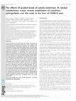 Research paper thumbnail of The effects of graded levels of calorie restriction: IX. Global metabolomic screen reveals modulation of carnitines, sphingolipids and bile acids in the liver of C57BL/6 mice