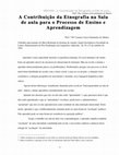 Research paper thumbnail of A Contribuição da Etnografia na Sala A Contribuição da Etnografia na Sala de aula para o Processo de Ensino e de aula para o Processo de Ensino e Aprendizagem Aprendizagem