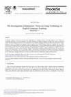 Research paper thumbnail of The Investigation of Instructors' Views on Using Technology in English Language Teaching