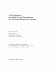 Code Generation and Model Driven Development for Constrained Embedded Software Cover Page