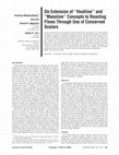 Research paper thumbnail of On Extension of “Heatline” and “Massline” Concepts to Reacting Flows Through Use of Conserved Scalars