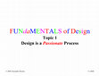 FUNdaMENTALS of Design Topic 1 Design is a Passionate Process Cover Page