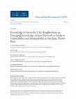 Cities and the Environment (CATE) Knowledge to Serve the City: Insights from an Emerging Knowledge-Action Network to Address Vulnerability and Sustainability in Recommended Citation Cover Page