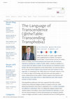 Research paper thumbnail of "The Language of Transcendence (@theTable: Transcending Transphobia)"