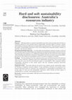 Hard and soft sustainability disclosures: Australia's resources industry Cover Page