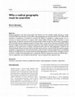 Why a radical geography must be anarchist Cover Page