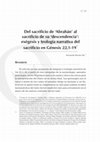 Del sacrificio de ‘Abrahán’ al sacrificio de su ‘descendencia’: exégesis y teología narrativa del sacrificio en Génesis 22,1-19 Cover Page