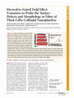 Electrolyte Gated Field Effect Transistor to Probe the Surface Defects and Morphology in Films of Thick CdSe Colloidal Nanoplatelets Cover Page