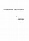 Organizational Climate and Management Styles Cover Page