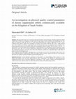 Research paper thumbnail of An investigation on physical quality control parameters of dietary supplements tablets commercially available on the Kingdom of Saudi Arabia