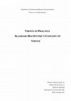 VIRTUE IN PRACTICE: ALASDAIR MACINTYRE'S CONCEPT OF VIRTUE Cover Page