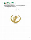 Research paper thumbnail of Nelson Mandela and F.W. de Klerk -Lessons in Leadership and Governance Table of Content