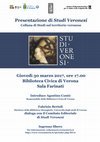 Research paper thumbnail of Presentazione della collana Studi Veronesi - 30 marzo 2017, ore 17.00 - Verona, Biblioteca Civica, Sala Farinati