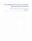 Report by the Working Group on the Future of Post-Secondary Education in Malta Cover Page