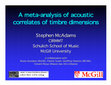 Research paper thumbnail of A meta-analysis of acoustic correlates of timbre dimensions