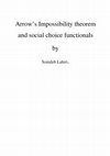 Research paper thumbnail of Arrow's Impossibility theorem and social choice functionals by