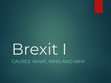 Research paper thumbnail of Brexit I - Causes - what, why, who