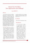 Research paper thumbnail of Kireeva Anna. Russia’s East Asia Policy: New Opportunities and Challenges