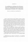 Les préférences politiques des électeurs issus de l’immigration lors des élections communales d’octobre 2012 à Bruxelles Cover Page