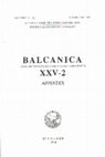 Balcanica XXV 2 (1994) Cover Page