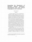 Research paper thumbnail of Expanding the Boundaries of Boundary Dispute Settlement: International Law and Critical Geography at the Crossroads