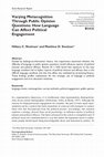 Research paper thumbnail of Varying Metacognition Through Public Opinion Questions: How Language Can Affect Political Engagement