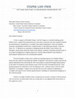 Research paper thumbnail of Stafne letter to Chairman of Senate Judiciary Committee, the Honorable Charles Grassley, supporting congressional oversight of the judicial branch of government, including splitting up the Ninth Circuit.