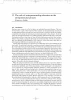 13 The role of entrepreneurship education in the entrepreneurial process Cover Page