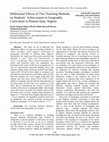 Research paper thumbnail of Differential Effects of Two Teaching Methods on Students " Achievement in Geography Curriculum in Plateau State, Nigeria