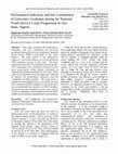 Research paper thumbnail of Performance Indicators and Job Commitment of University Graduates during the National Youth Service Corps Programme in Oyo State, Nigeria