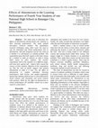 Research paper thumbnail of Effects of Absenteeism to the Learning Performance of Fourth Year Students of one National High School in Batangas City, Philippines