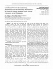 Research paper thumbnail of Correlation between the Laboratory Performance and the Internship Performance of Physical Therapy Students in one Private University in the Philippines