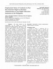 Research paper thumbnail of Employment Status of Graduates in Post Baccalaureate Degree in Business Administration of one Higher Education Institution in the Philippines