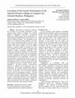 Research paper thumbnail of Correlates of the Faculty Performance of the Selected Private Colleges in Calapan City, Oriental Mindoro, Philippines