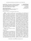 Research paper thumbnail of Stakeholders' Perception of School Guidance and Counselling Services Effectiveness in Ekiti State Southwestern, Nigeria