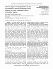 Research paper thumbnail of Effect of Jigsaw Teaching Method on the Performance of Senior Secondary School Students in Arabic Language in Ilorin Metropolis, Nigeria