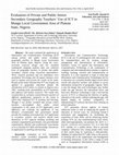 Research paper thumbnail of Evaluation of Private and Public Senior Secondary Geography Teachers' Use of ICT in Mangu Local Government Area of Plateau State, Nigeria