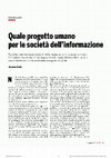 Quale Progetto Umano per Le Società dell"informazione? Cover Page