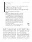 Availability and marketing of food and beverages to children through sports settings: a systematic review Cover Page