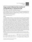 Research paper thumbnail of Usage context influences the evolution of overspecification in iterated learning