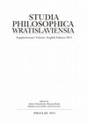 Studia Philosophica Wratislaviensia, Supplementary Volume, English Edition II (2013) Cover Page