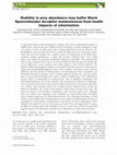 Research paper thumbnail of Stability in prey abundance may buffer Black Sparrowhawks Accipiter melanoleucus from health impacts of urbanization