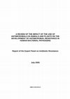 A REVIEW OF THE IMPACT OF THE USE OF ANTIMICROBIALS IN ANIMALS AND PLANTS ON THE DEVELOPMENT OF ANTIMICROBIAL RESISTANCE IN HUMAN BACTERIAL PATHOGENS Report of the Expert Panel on Antibiotic Resistance CONTENTS Cover Page