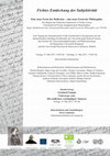 Research paper thumbnail of Fichtes Entdeckung der Subjektivität. Freitag, 19. Mai 2017, 9.00 Uhr – Sonntag, 21. Mai 2017, 13.00 Uhr. Barockschloss Rammenau