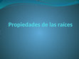 Propiedades de las raíces Cover Page